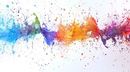 Fototapeta premium Paint rainbow waves. Colorful paint splash. Isolated on white background