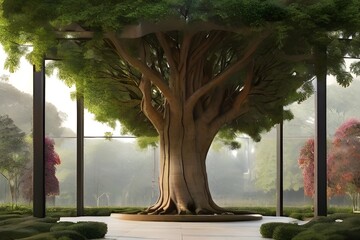 trees outside the bangla