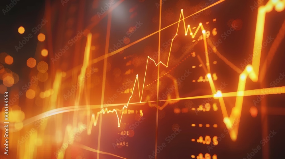 Poster market recovery concept. graph going up animation in 4k