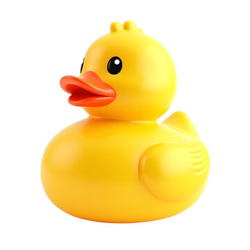 yellow duck toy isolated on transparent background