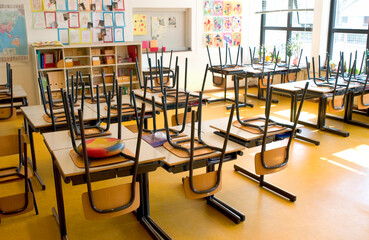 Cleaned empty classroom during holidays