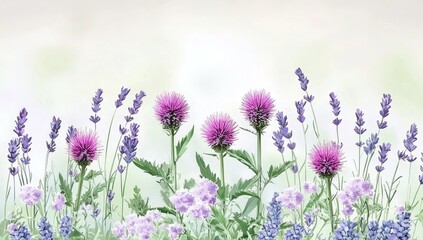 Blue flower arrangement with bracelet, leaves, bouquet. Floral wreath. Botanical garden, fine art, painting. Wreath of flowers. Background of 3D artwork.