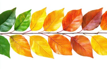 Naklejka premium Colorful autumn maple leaves on a white background.