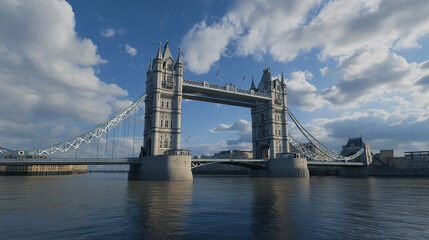 Tower bridge standing strong on the river thames in london, england