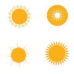 Sun icons vector symbol set. Sun icon set. Vector flat design. Collection of sun stars for use in as logo or weather icon. Bohemian linear logos, icons and symbols, sun, arc,  geometric abstract