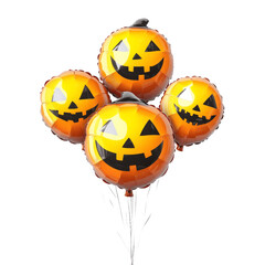 Set of Halloween balloon grinningRealistic Halloween balloon with scary smileisolated illustration of jack o lantern balloon on transparent background for Halloween decorate