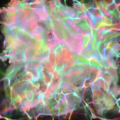 A neon abstraction with smooth lines and pastel colors on a black background. Ideal for a modern interior or digital content design.