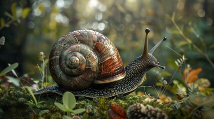 Snail in the Forest: A Close-Up Look at Nature's Beauty