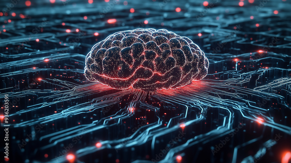 Poster Artificial intelligence is learning and solving problems on circuit board