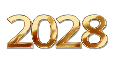 2028 golden new year symbol 3d-illustration
