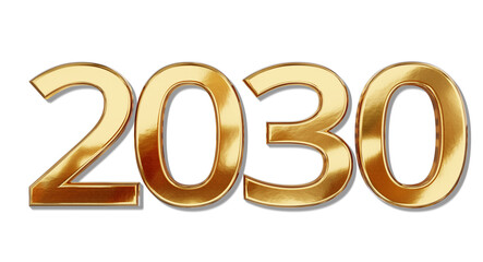 2030 golden new year symbol 3d-illustration