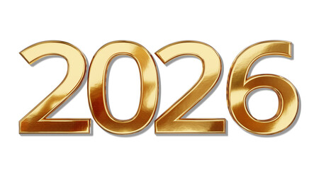 2026 golden new year symbol 3d-illustration