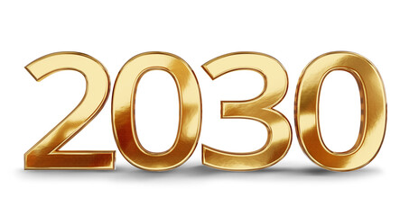 2030 golden new year symbol 3d-illustration