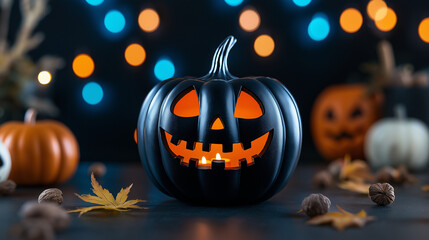 Halloween decor with horror elements and festive ambiance