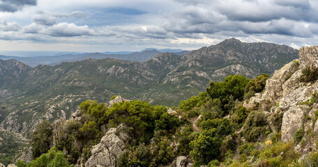 Views of fields from Monte Nieddu, Sardinia island