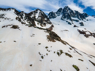 Glacier Du Tour on the way to Albert Premier mountain retreat, France