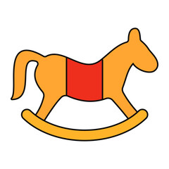 Rocking Horse Children Toy Icon Illustration