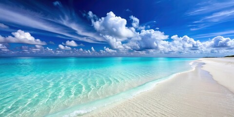 Tranquil beach escape with serene azure waters and white sands , relaxation, peaceful, vacation, tropical, paradise, seaside