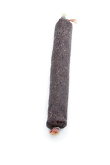 Beef smoked sausage isolated on white background