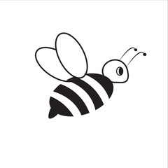 Bee silhouette icon design template