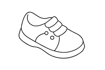 Baby shoe line art vector illustration