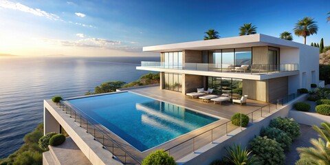 Luxurious villa overlooking the Mediterranean Sea , luxury, villa, Mediterranean, escape, breathtaking, view, ocean