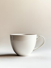 Elegant Coffee Cup Against a Crisp Minimalist White Background, the Essence of Minimalist Photography, Graphic Resources, Wallpapers, Brochure, Advertising,