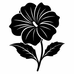 Petunias Black silhouette, illustration