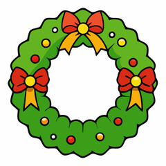 Christmas wreath   vector ,illustration