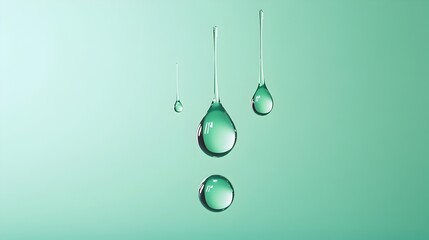 Graceful 3D Rendered Droplets Dancing and Drifting in Midair with Reflections and Vibrant Colors