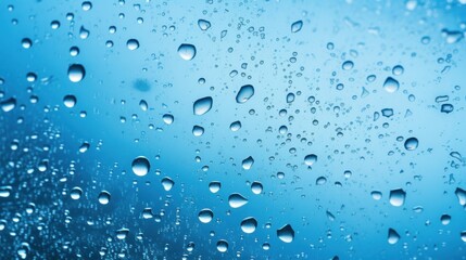 water drop background on blue background