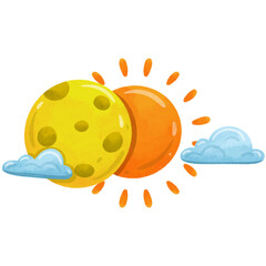 Cloud With Sun Watercolor