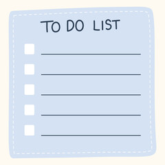 A simple to-do list template with empty checkboxes for task organization.