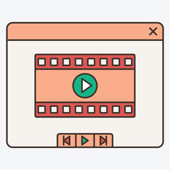 Gambar antarmuka pemutar video dengan tombol navigasi.