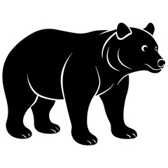 Bear full black silhouette