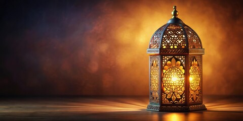 An illuminated lantern with intricate Islamic patterns , Lantern, lights, Islamic, background, decoration, traditional