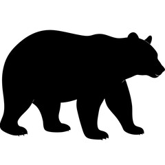 Bear full black silhouette