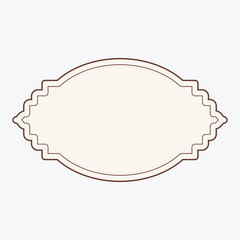 A decorative blank label with an ornate frame design.