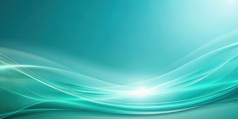 Fototapeta premium Turquoise abstract background with soft lines, turquoise, abstract, background, soft, lines, texture, smooth, calm, tranquil