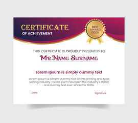 modern luxury and elegant vector certificate design template