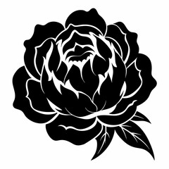 Peony Black silhouette