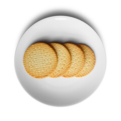 Biscuits Served on White Porcelain Background