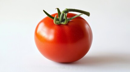 A red tomato with a stem on top