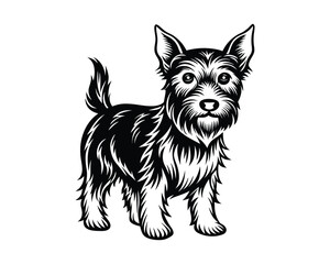 Dog silhouettes. Set of funny pet animals isolated on white background.