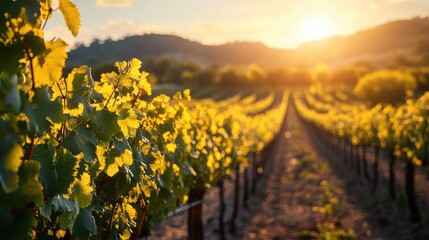 Fototapeta premium The Vineyard's Golden Hour 