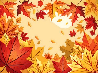 Autumn Leaves Colorful Fall Background Nature Beautiful Decor