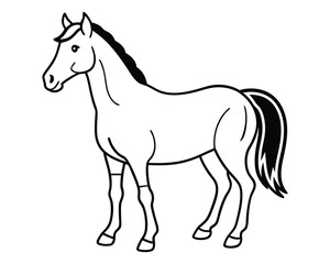 A silhouette of a running horse. Vector illustration of a horse breaking up on its hind legs.