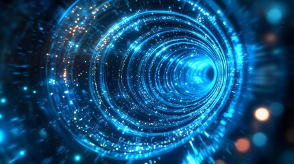 Abstract tunnel, digital immersion, technology convergence, innovative background design, futuristic vibes, 8K