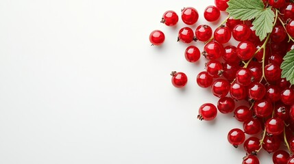 Red Berries and Christmas Baubles on White