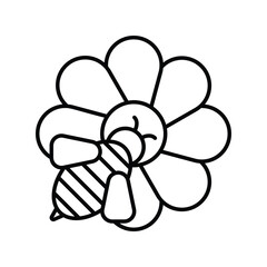 bee leneal icon vector stock illustration